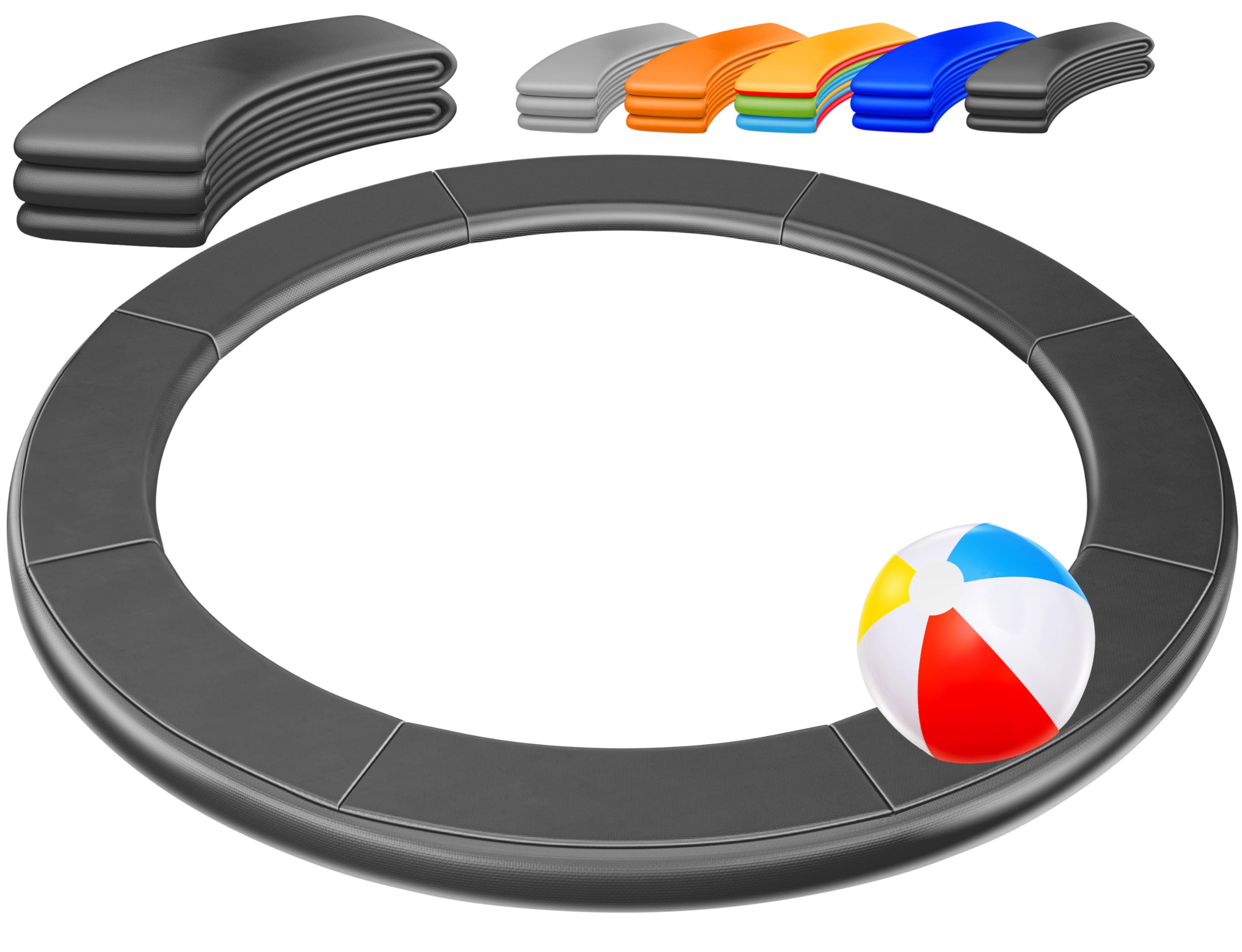 KESSER - Trampoline edge cover Ø 244, 305, 366, 426 cm, width 30 cm, 100% UV resistant, tear-resistant, spring cover with beach ball