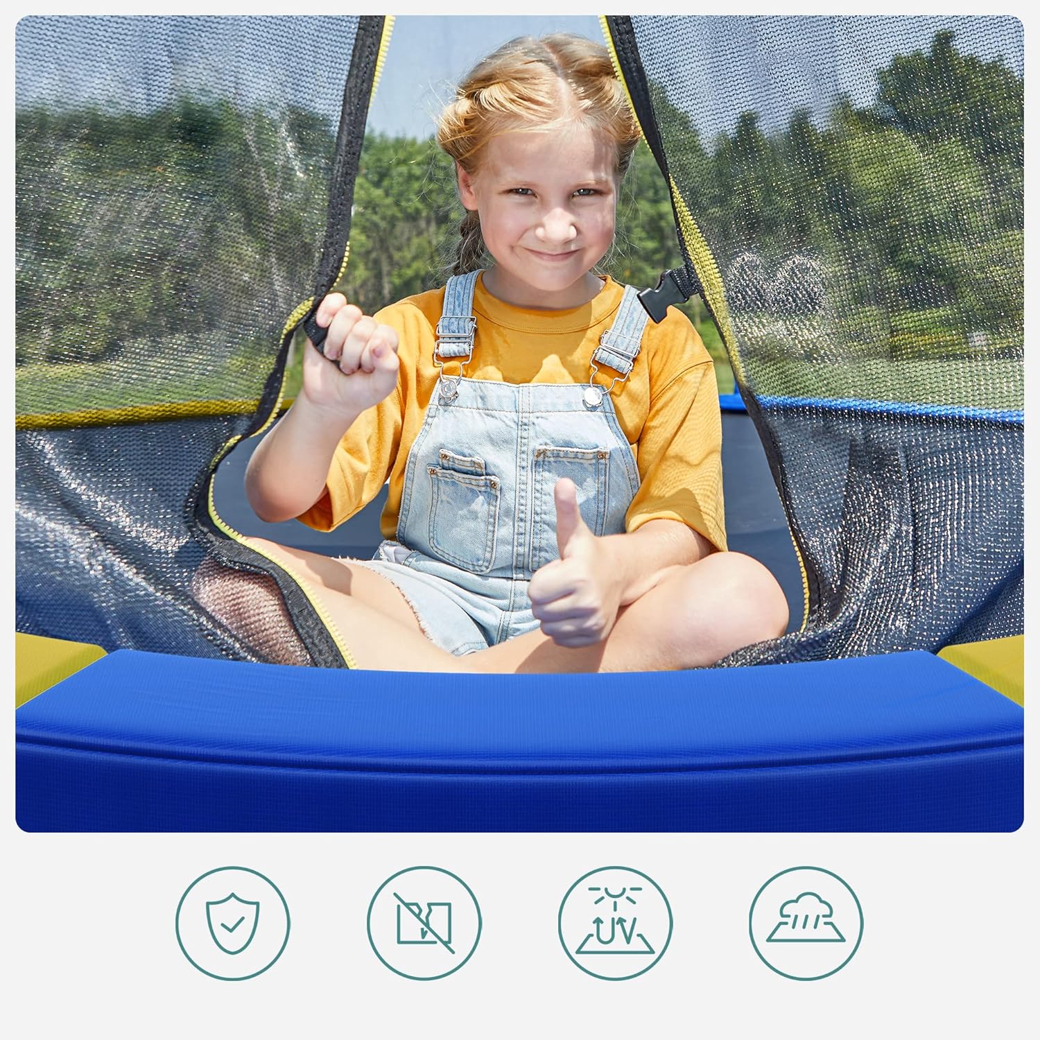 SONGMICS Trampoline Protective Cushion, Diameter 183 244 305 366 427 cm, Replacement Safety Cushion, UV Resistant, Anti-Tear, Edge Protection
