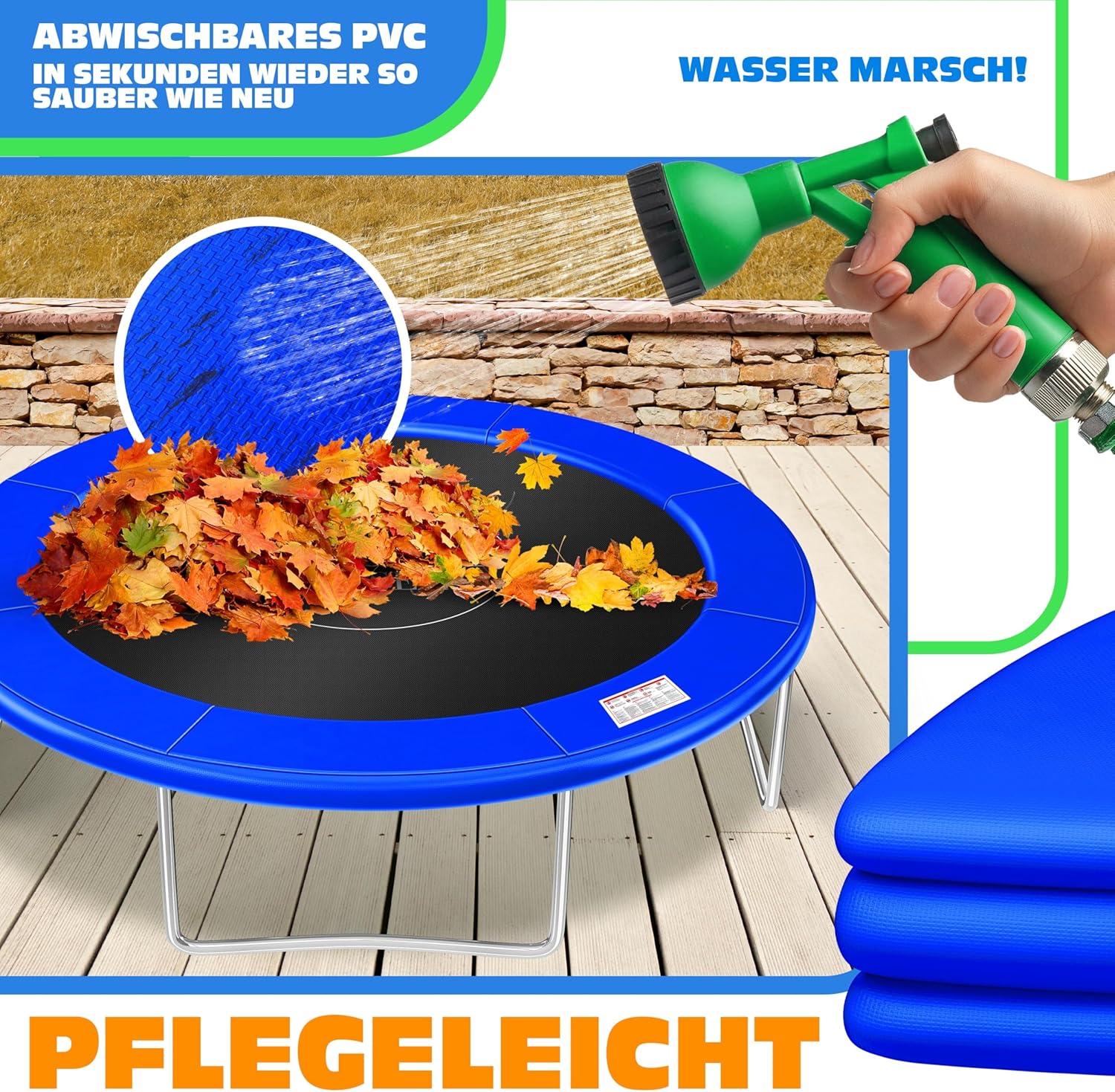 KESSER - Trampoline edge cover Ø 244, 305, 366, 426 cm, width 30 cm, 100% UV resistant, tear-resistant, spring cover with beach ball