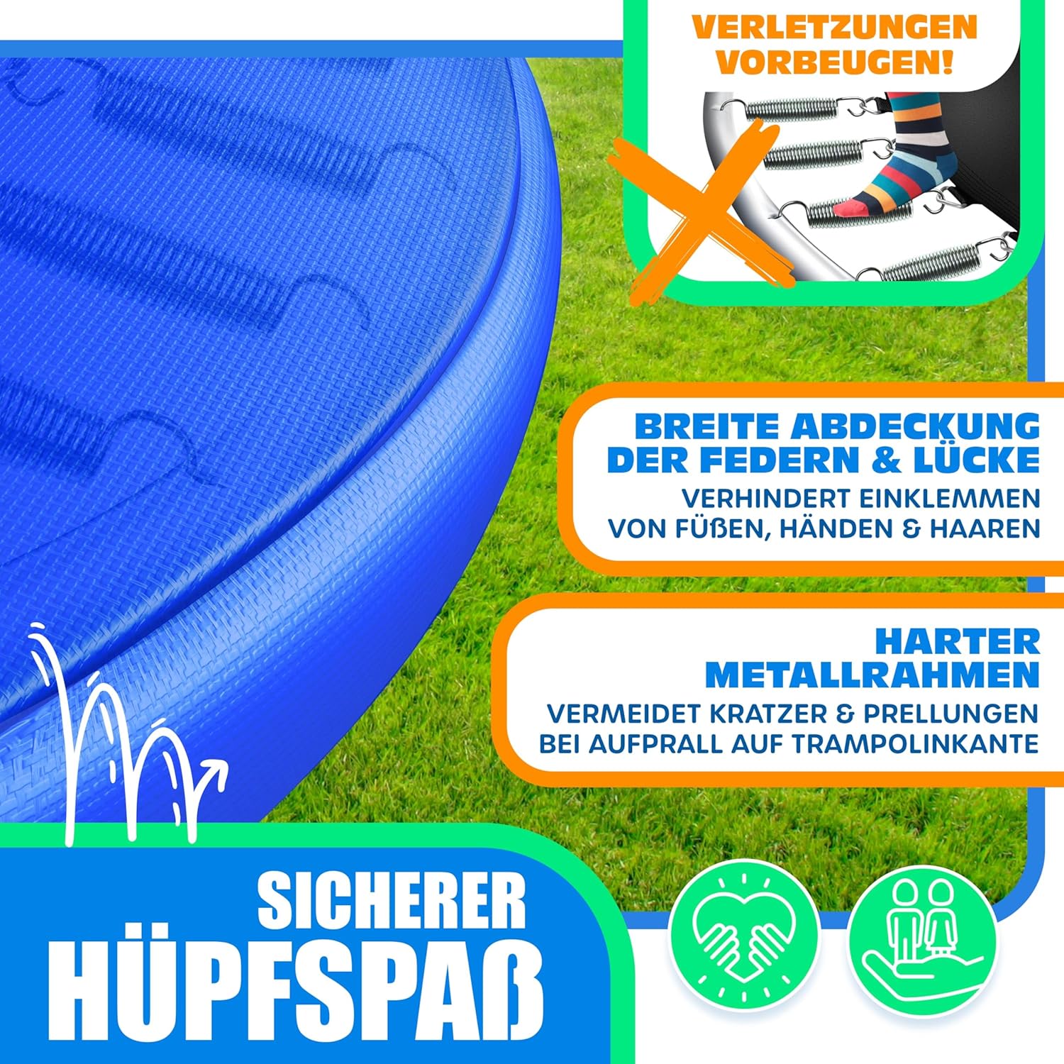 KESSER - Trampoline edge cover Ø 244, 305, 366, 426 cm, width 30 cm, 100% UV resistant, tear-resistant, spring cover with beach ball